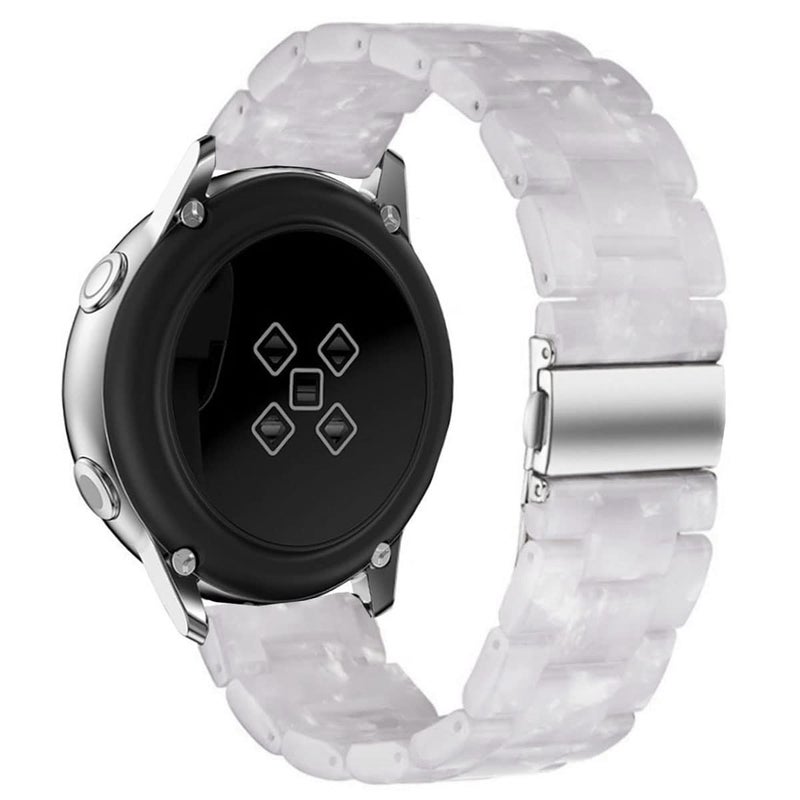 DEALELE Bands Compatible with Samsung Galaxy Watch 7 / FE / 6/6 Classic / 5/5 Pro / 4/4 Classic / 3 41mm / Huawei GT3 42mm, 20mm Colorful Resin Replacement Strap for Women Men (White) - Image 2